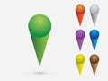 A set of colorful pinpoints for indicating on image Royalty Free Stock Photo