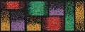 Set of colorful pixel abstract mosaic backgrounds. Decay effect. Vector illustration Royalty Free Stock Photo
