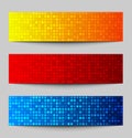 Set of Colorful pixel banners