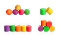 Set of colorful play dough Royalty Free Stock Photo