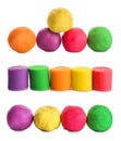 Set of colorful play dough Royalty Free Stock Photo