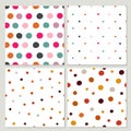 Set of colorful polka dot pattern. Vector