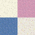 Set of Colorful Polka Dot Seamless Patterns. Vector Endless Texture. Abstract Party Pattens with Confetti Royalty Free Stock Photo