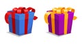 Set of colorful present boxes Royalty Free Stock Photo
