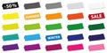 Set of colorful price offer tags for promotion