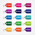 Set of colorful price tags