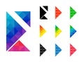 Colorful Geometric triangle shape set Royalty Free Stock Photo