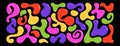 Set of colorful random irregular blobs in liquid organic abstract shapes