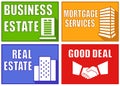 Set colorful real estate emblems