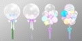 Set of colorful realistic balloons on transparent background Royalty Free Stock Photo