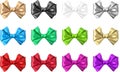 Colorful realistic satin bows isolated on white. Royalty Free Stock Photo