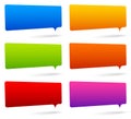 Set of colorful rectangular speech bubbles with empty space