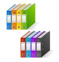 Set of colorful ring binders rainbow Royalty Free Stock Photo