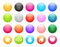 Set of colorful round button icons. Vector design elements with examples Royalty Free Stock Photo