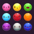 Set of colorful round characters