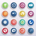 Set of colorful round icons for web and mobile applications. Vector illustration Royalty Free Stock Photo