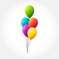 Set of colorful round vector kids balloons. Royalty Free Stock Photo