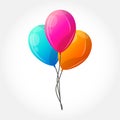 Set of colorful round vector kids balloons. Royalty Free Stock Photo