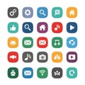 Collection of colorful rounded square icons for mobile app interface design and digital web platform functions Royalty Free Stock Photo