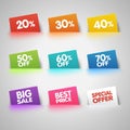 Set of colorful Sale labels in pocket