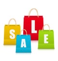 Set of Colorful Sale Shopping Bags Isolated Royalty Free Stock Photo