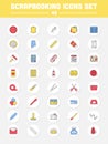 Set Of Colorful 40 Scrapbook Icon On Circle Royalty Free Stock Photo
