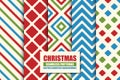 Set of colorful seamless geometric patterns - xmas design. Christmas vector bright retro backgrounds. Creative trendy Royalty Free Stock Photo