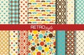 Set of colorful seamless retro vector patterns