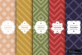 Set of colorful seamless textile patterns - geometric vintage design. Vector striped repeatable backgrounds Royalty Free Stock Photo
