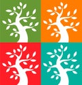 Set of Colorful Season Tree Bold icons