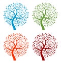 Set of Colorful Season Tree icons