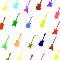 Set Colorful Silhouettes of Different Guitars