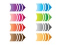 A set of colorful simple design arrow pointers for direction