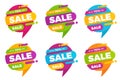 Set of colorful speech bubble sale designs banners price tags Royalty Free Stock Photo