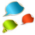 Set of colorful speech bubble stickers Royalty Free Stock Photo