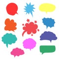 Set of colorful speech bubbles. Collection of isolated elements. Vector illustration. Royalty Free Stock Photo