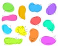 Set of colorful speech bubbles.Hand-drawn elements.Social chat symbols.Collection of text boxes of different shapes.Dialogue Royalty Free Stock Photo