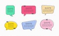 Set of Colorful speech bubbles isolated on transparent background. Chat and talk icon. Design elements. vector illustration Royalty Free Stock Photo