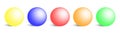 Set of colorful sphere on white background. Glossy modern ball with shadows. Vector illustration Royalty Free Stock Photo