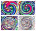 Set of Colorful spiral textured abstract element Royalty Free Stock Photo