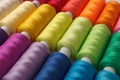 Set of colorful spools of thread Royalty Free Stock Photo