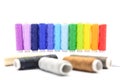Set of colorful spools of thread Royalty Free Stock Photo