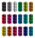 Set of colorful spools. thread reels. vector