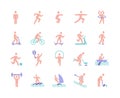 Set of colorful sport icon elements on white background Royalty Free Stock Photo