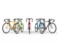 Set of colorful sports bicycles