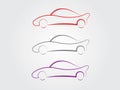 A set of colorful sports car logo or icon for business