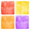 Set of colorful square watercolor backgrounds