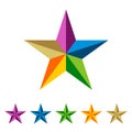 Set Colorful Star Logo Template Illustration Design. Vector EPS 10 Royalty Free Stock Photo