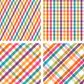 Set of colorful striped seamless patterns