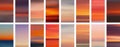 Set of colorful sunset and sunrise sea banners. Abstract blurred textured gradient mesh color backgrounds Royalty Free Stock Photo